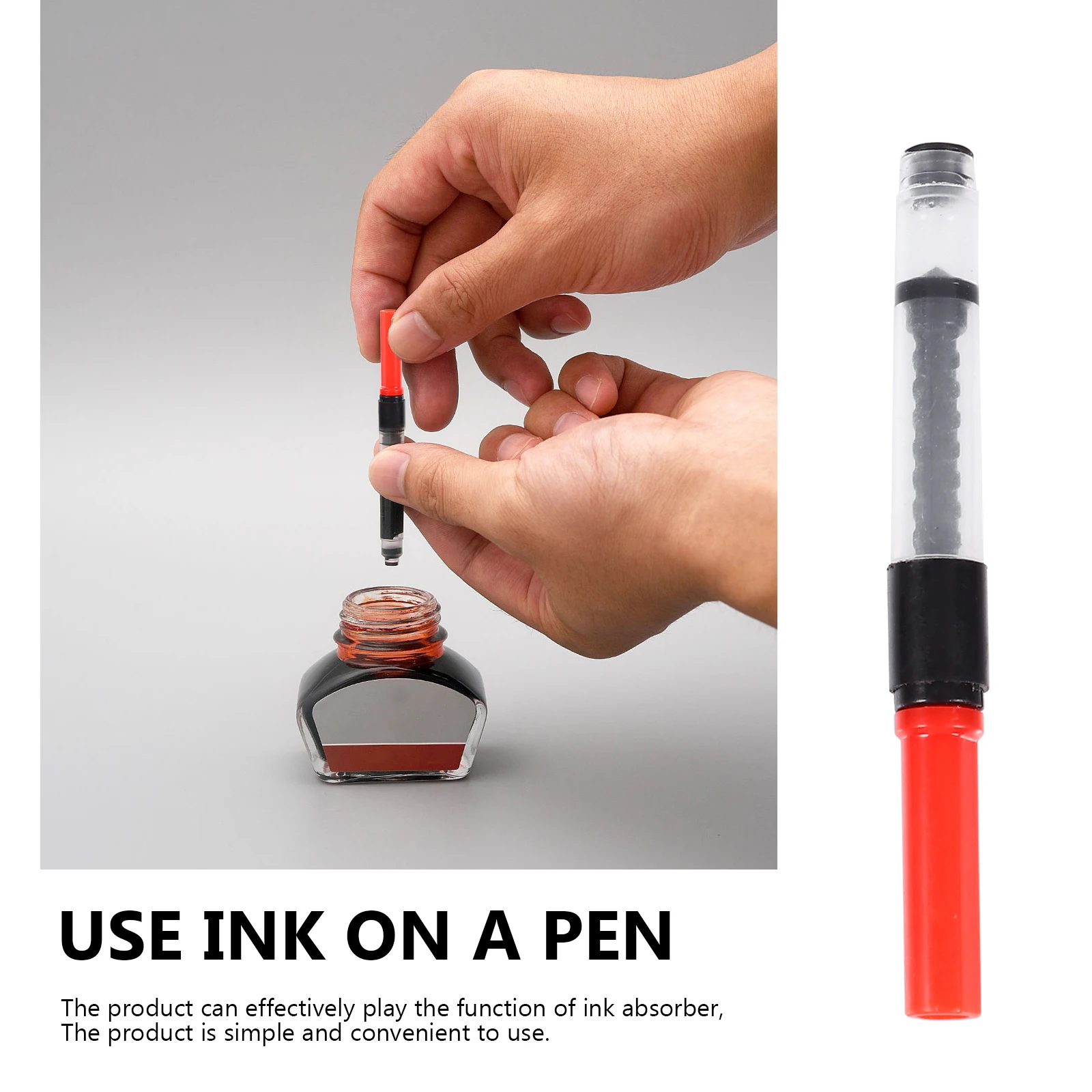 10 Pcs Refillable Ink Absorber Capsules Universal Fountain Pen Converter Plastic Student Writing Tool Ergonomic Design