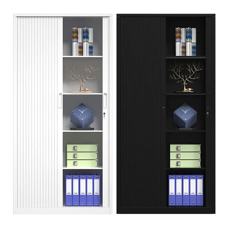 Hot-selling Roller Shutter Sliding Office Furniture Metal Steel 2 Tambour Door File Cabinet