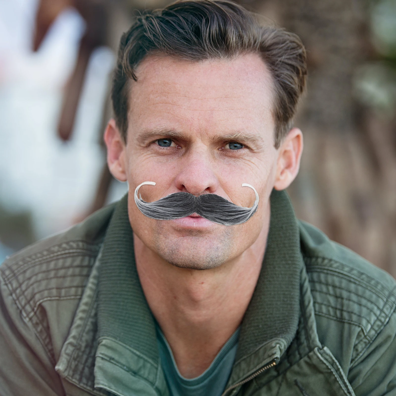 2 Pieces Simulation Mustache Beard Realistic False Facial Hair for Party Costume Halloween Photo Booth Props Adult Gift