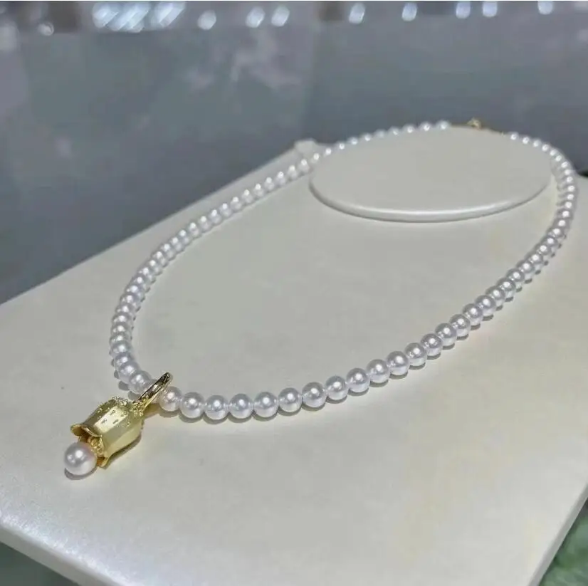 

classic 7-8mm south sea white pearl necklace 18inch 925s