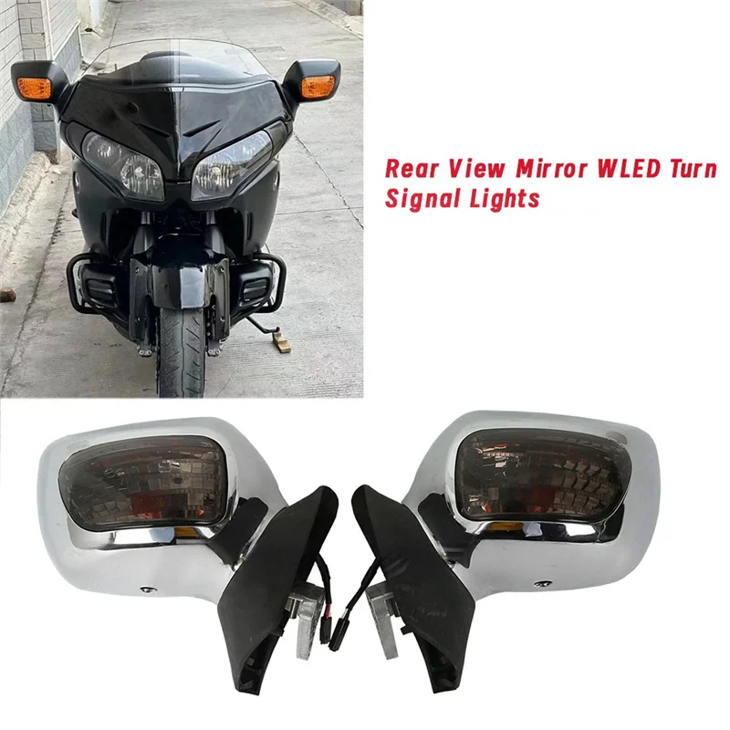 

Reverse Rear View Mirror W/LED Turn Signal Light Set(1 Pair) For Honda Goldwing 1800 GL1800 F6B 2013- 2017 Motorcycles