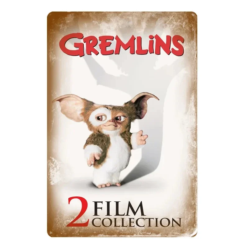 Gremlins Squirrel Movie Poster Wall Tin Sign Home Decor Vintage Art Tinplate Painting Plaque Metal Plate Signs Garage Poster