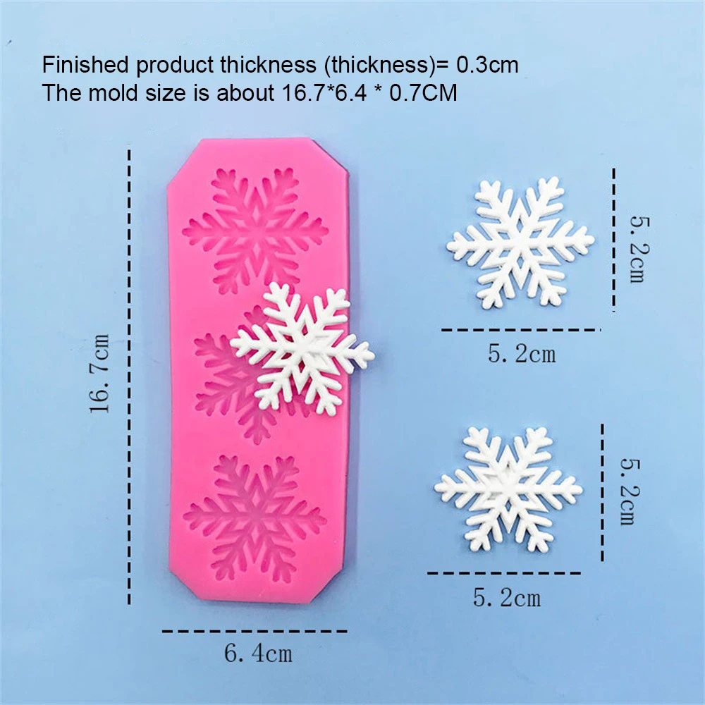 เครื่องมือตกแต่งซิลิโคนสำหรับอบเค้กปาร์ตี้ทรงกลมลายเกล็ดหิมะสำหรับตกแต่งเทศกาลคริสต์มาสแบบแม่พิมพ์ช็อคโกแลตฟองดอง1/2/3ชิ้น