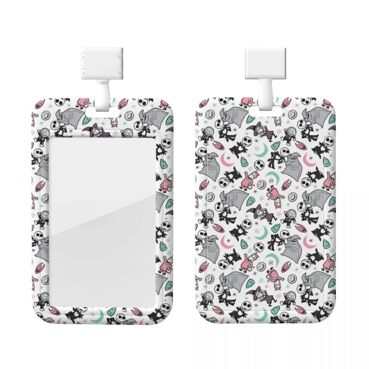 

Пользовательские держатели бейджей «Кошмар перед Рождеством» для офисного держателя для карт, унисекс, шейный ремешок, держатели для кредитных карт, шейный ремешок