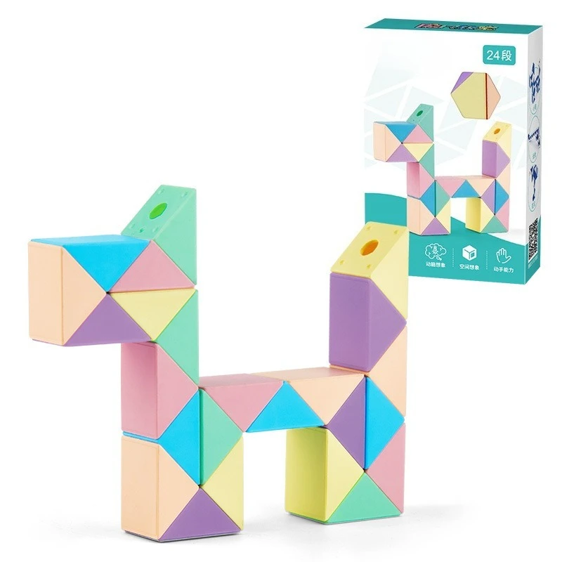 MoYu Magic Ruler Macarone 24/36/48/60/72 Segments Cubo Magico Snake Twist Cube Puzzle Kid Educational Toy for Children Gift