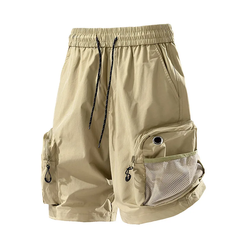 Outdoor Street Men Casual Shorts Summer Solid Loose Breathable Sports Shorts New Fashion Multiple Pockets Cargo Shorts Men