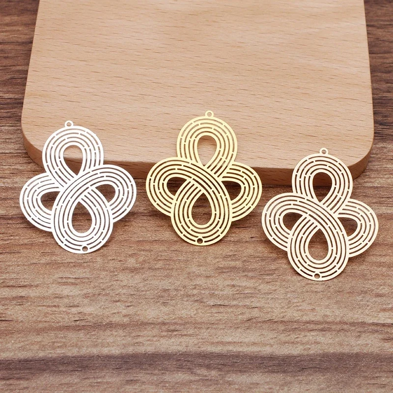 BoYuTe (10 Pieces/Lot) 39*32MM Metal Brass Knot Shaped Pendant Sheet Diy Jewelry Accessories