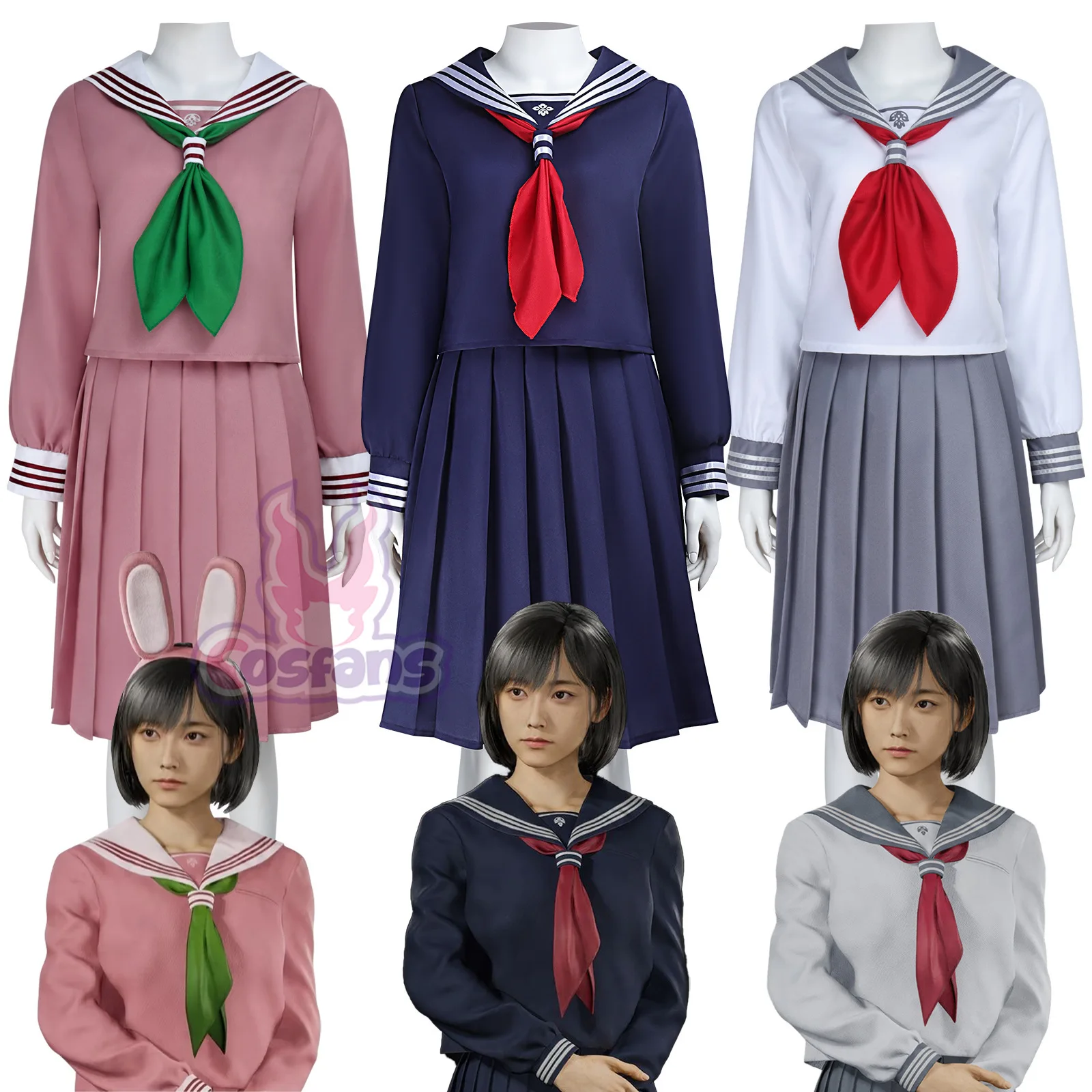 

Game Hinako Shimizu Cosplay Costume Silent Women's School Uniform Hill Hallowen Party RolePlay Tops Skirt Tie Socks Outfits