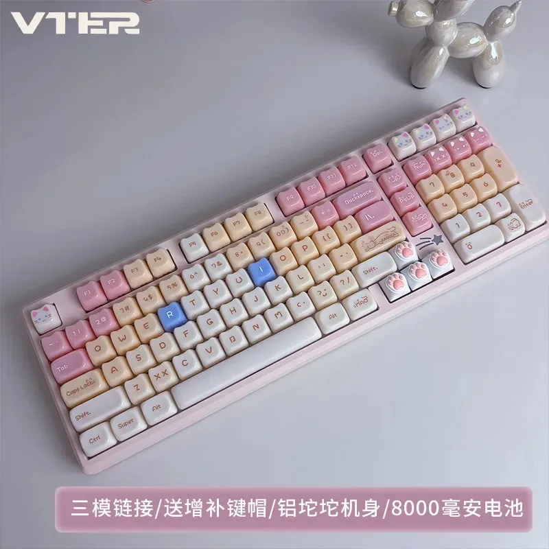 VTER Galaxy100 Full Aluminum Mechanical Keyboard Tri-mode Bluetooth 2.4G Gasket Mount Hot-Swap RGB Gaming Keyboard for PC Mac
