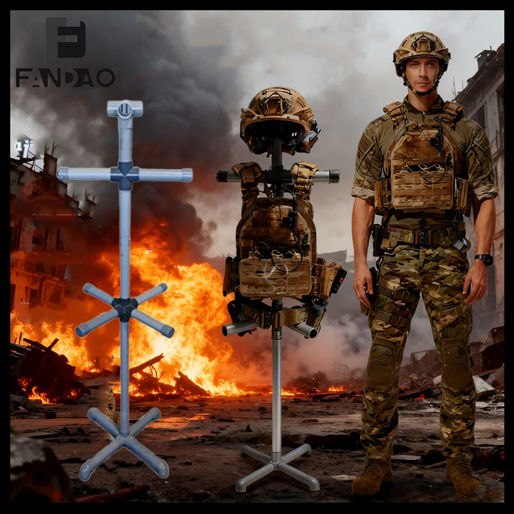 Tactical Vest Helmet Display Holder Home Detachable Adjustable Armor Assemble Support for CS Airsoft Hunting Paintball Shooting
