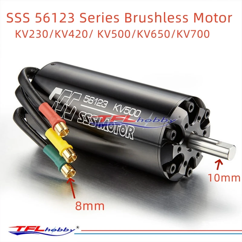 TFL SSS 56123 KV230 / KV420 / KV500 6P Series Brushless Inner Rotor Motor w/o water cooling for RC Boat & Electric Surfboard