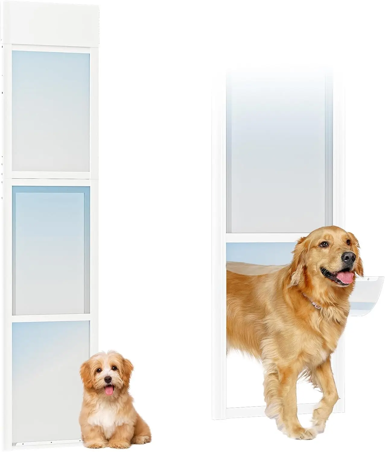 Sliding Glass Doors Use, No Color, Two-Piece Design with Lock, No-Drill Install, Ideal for Apartments