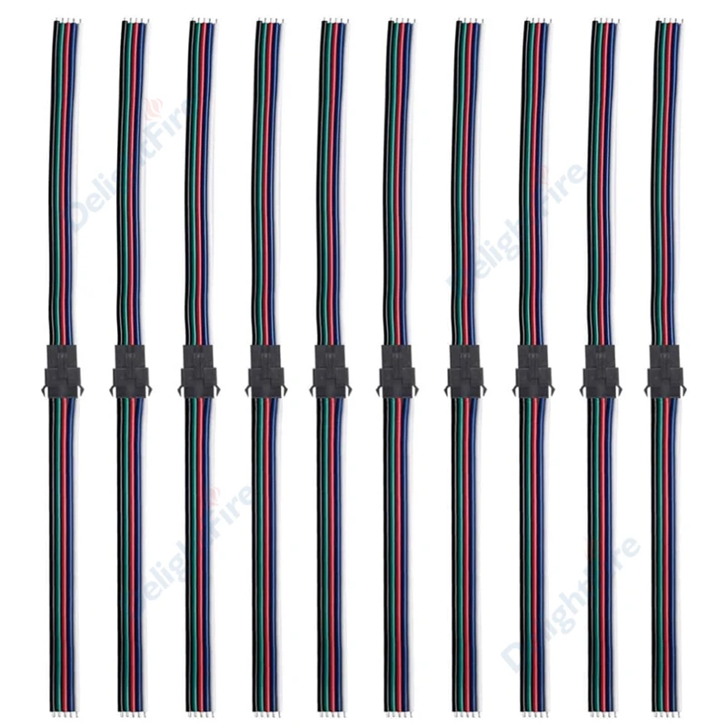 SM Connector Cable 22 20AWG Male Female  2/3/4 Pin 12V LED Connectors For Pixel WS2812B RGB LED Strip Light Lamp Driver