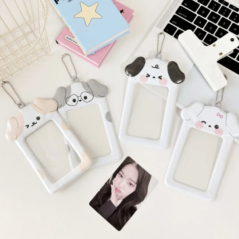 1PCS 3 Inch Photocard Card Holder Case Kawaii Kpop Photo Card Holder Keychain Ins Protector Photo Sleeves Bus Card Case Bags
