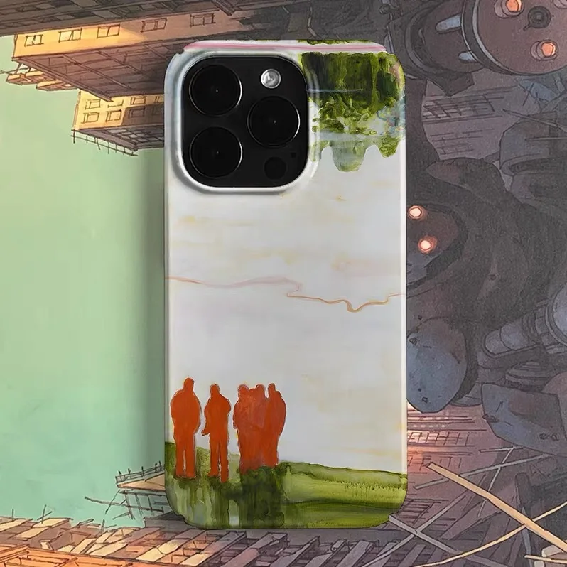 

Ins Red Shadow Graffiti Art Painting Phone Case for IPHONE 17 16E 15 PROMAX 14 Plus 13 12 MINI 11 PRO XR XS Acrylic Phone Cover