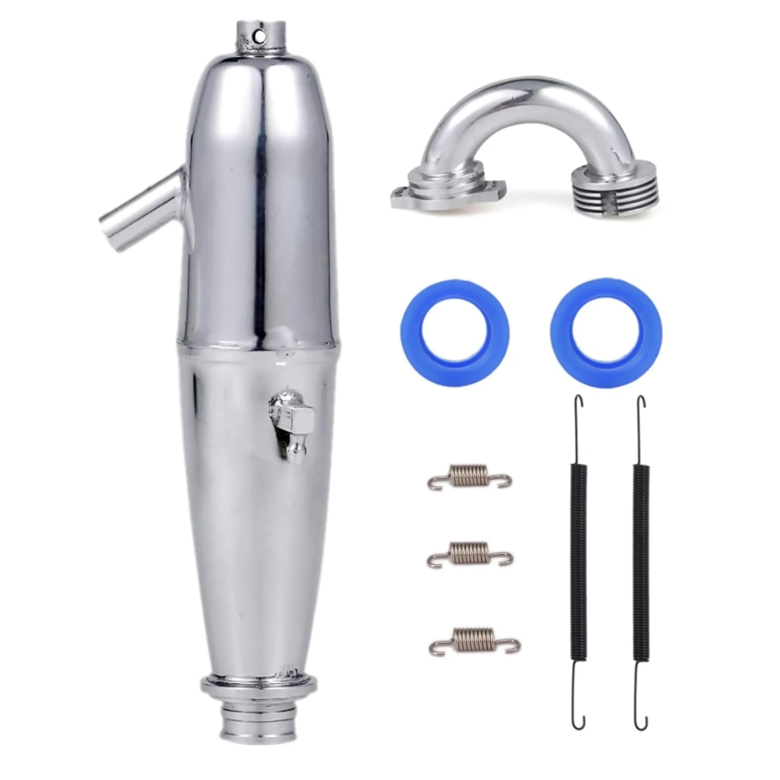 

1 Set 1/8 RC Car Aluminum Alloy Exhaust Pipe For HSP HPI Redcat 1/8 oil-powered model car/ SH GO 21 28 Engine RC Upgrade Parts