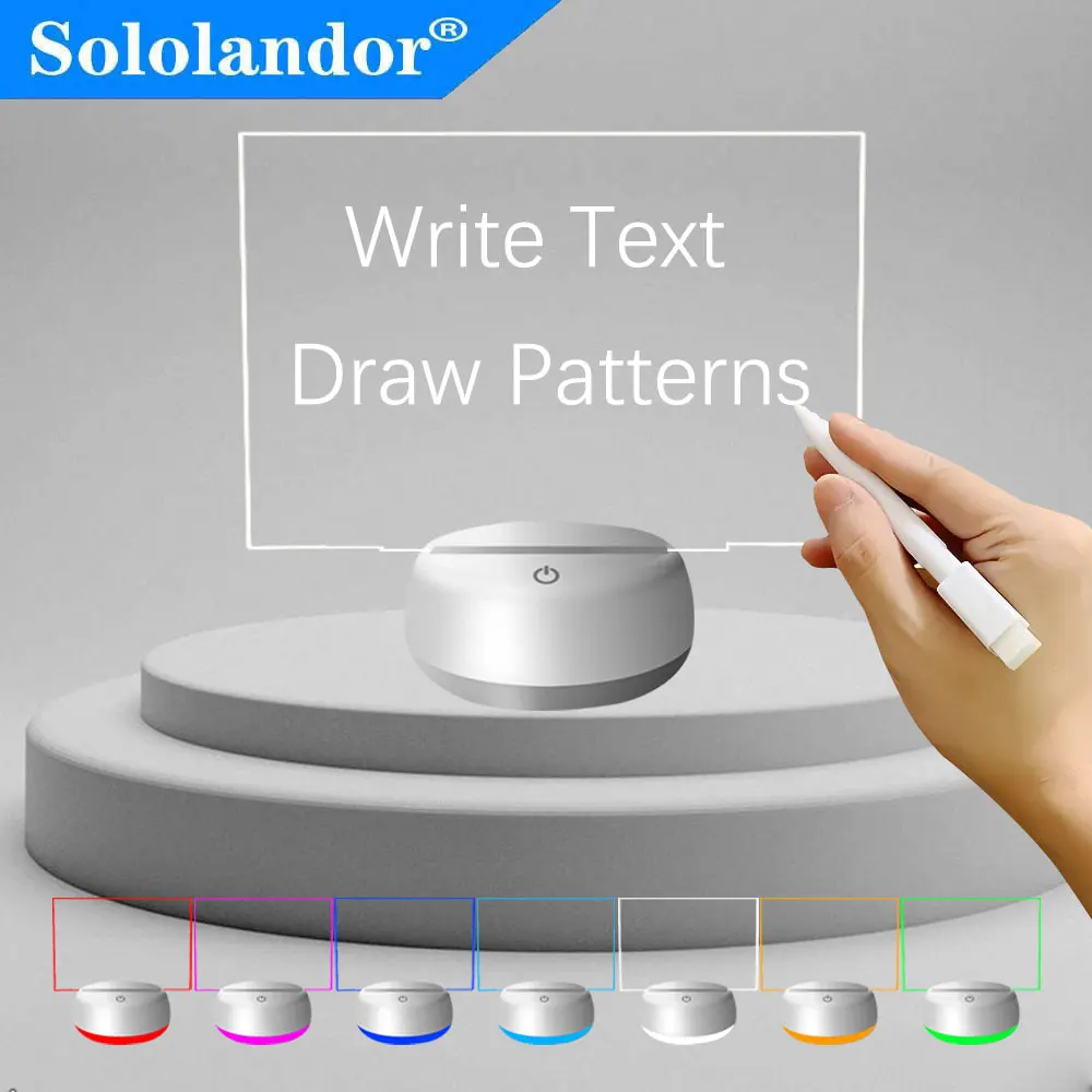 Write Text Draw pattern Handwriting Night Light Battery Power Blank Acrylic Led Writing Board Mark Pen Color Changing Lamp Decor