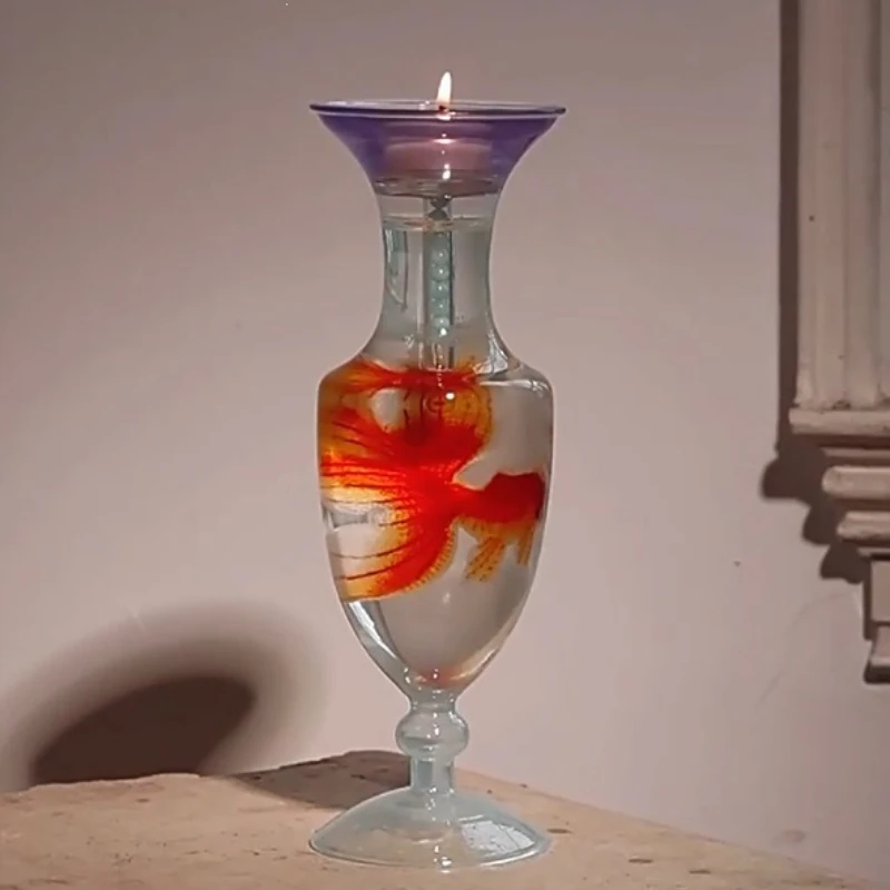New Chinese handmade goldfish candle holder scented candle atmosphere decoration ornament gift