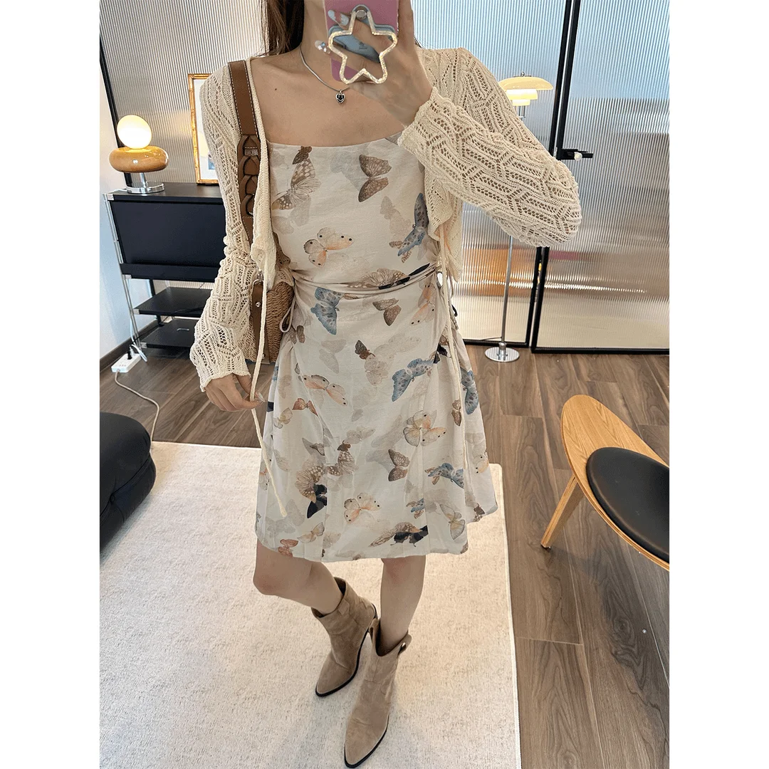 

Весенне-летний дизайнерский ажурный топ с бантом, 100% хлопок, в уличном стиле, китайское производство, вязаная одежда для женщин