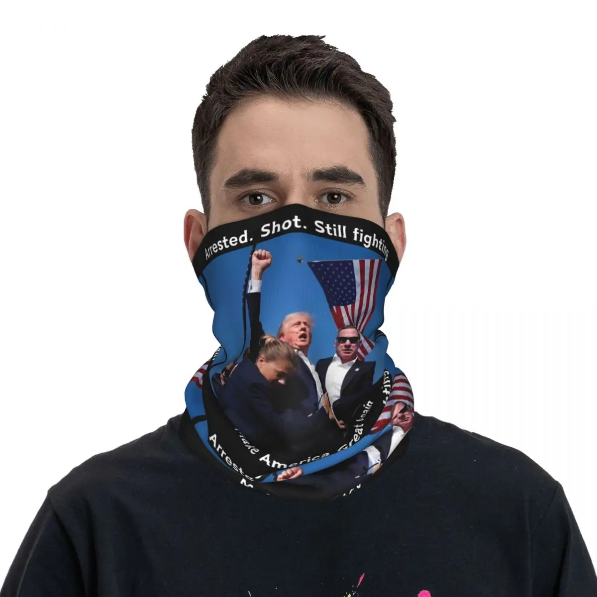 Attempted Assassination Donald Trump Bandana Vintage Bicycle Travel UV Protection Balaclava Design Soft Motorcycle Tactical Mask