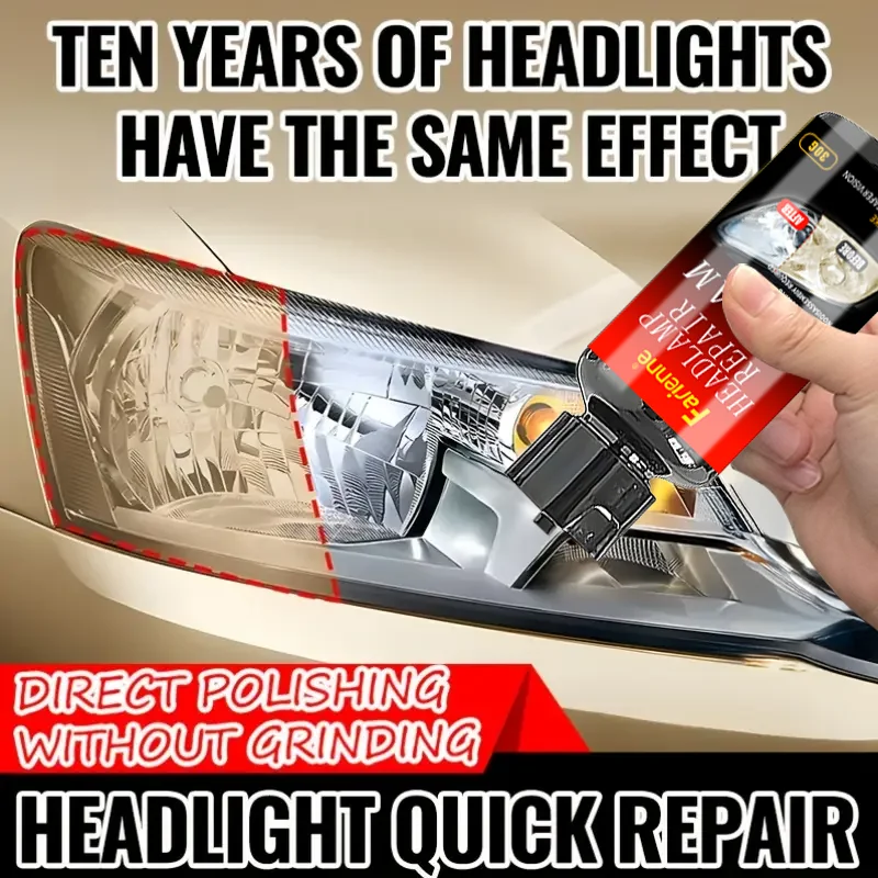 سائل ترميم المصباح الأمامي الجديد للسيارة من Farienne 30 مل - طقم إصلاح المصباح الأمامي لإزالة الضباب بالخدش والأصفر والحماية من الأشعة فوق البنفسجية #1