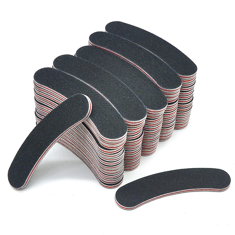 

100/200 Pcs/Lot Acrylic Black Sandpaper Mini Nail File 100 180 Trimmer Manicure Sanding Files Pedicure Polishing Tools Wholesale