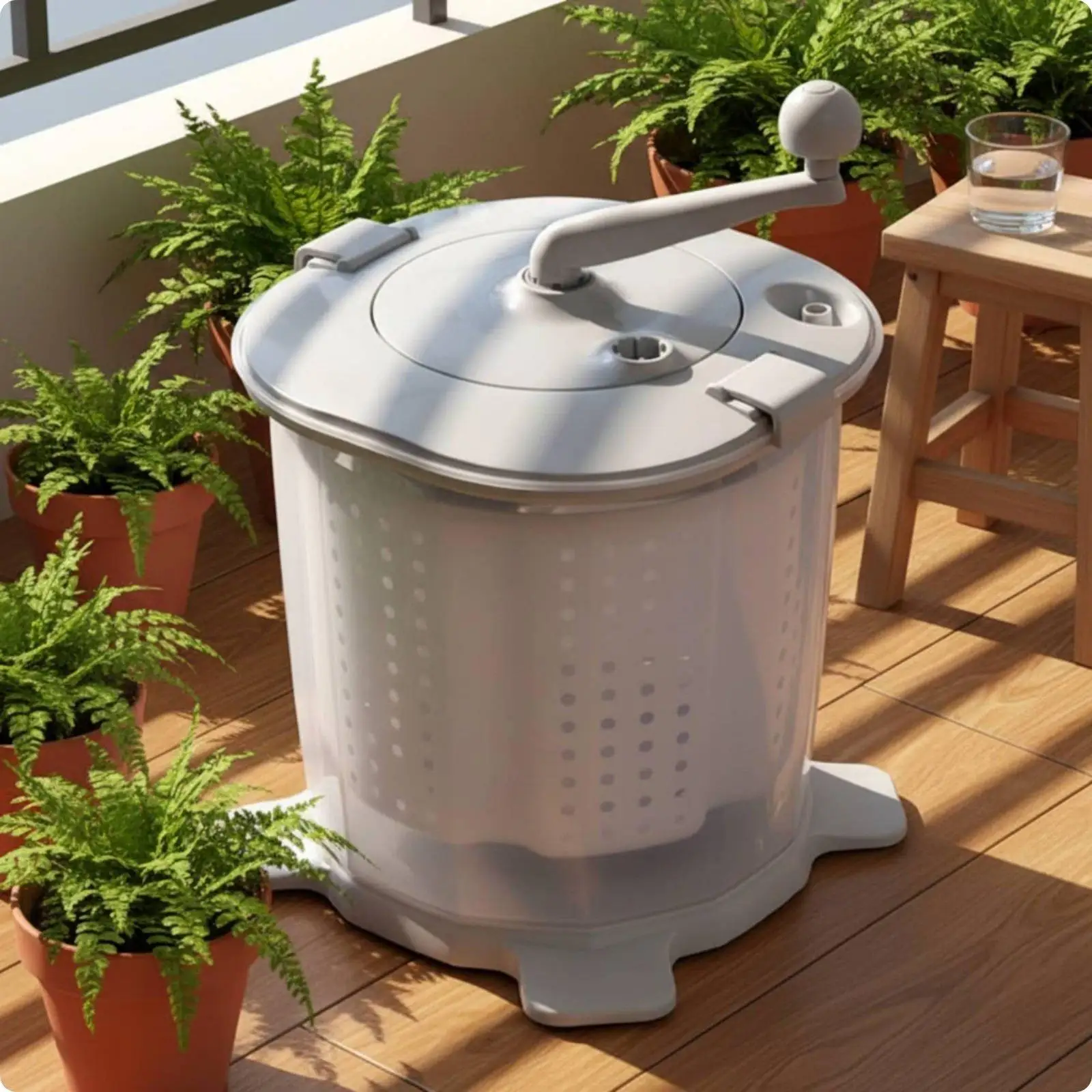 Portable Washer Centrifuge 2 in 1 Hand Crank Laundry Appliance No Electricity Washer Dryer for Students, Dorm Room, Small