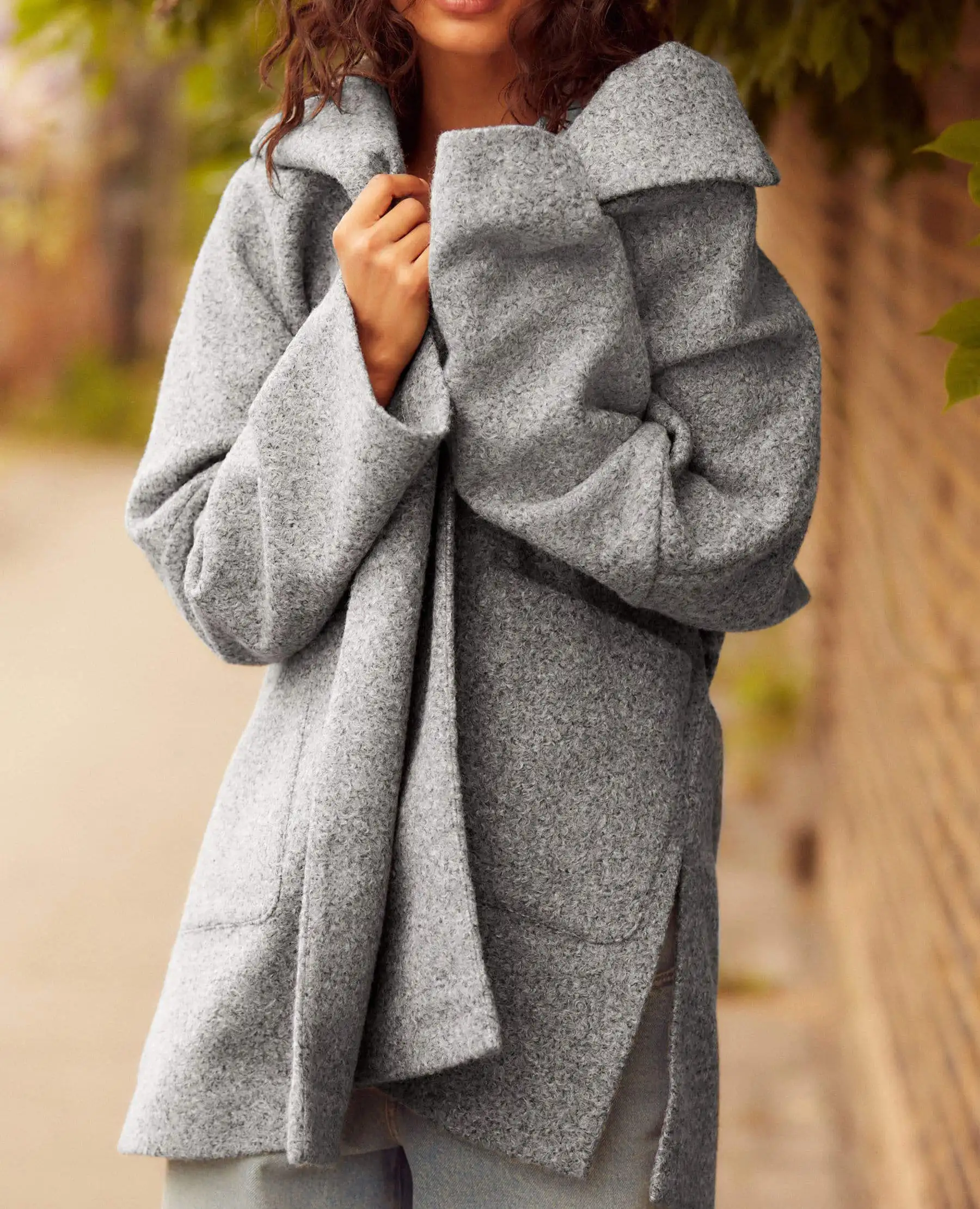 Abrigo grueso de otoño e invierno para mujer, solapa con muescas y cinturón, abrigo a prueba de viento, Ropa de Trabajo de oficina personalizada