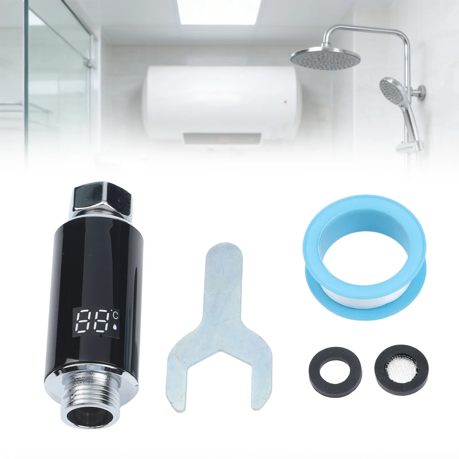 92*33mm G1 2 Intelligent Temperature Measurement Easy Install Shower Temperature Display Shower Head Hydroelectric Shower Head