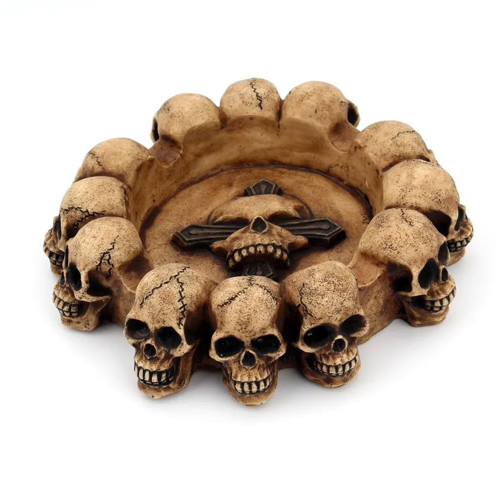 Creative Round Skull Ashtray, Home Decor Craft, Smoking Accessories