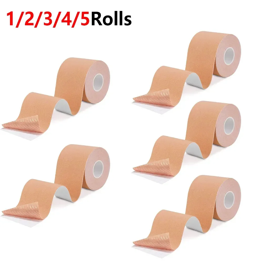 1/2/3/4/5Roll Uncut Kinesiology Tape 5cmx5m, Breathable Self-Adhesive Kinetic Tape, Flexible Stretch Tape for Joint Stabilizing