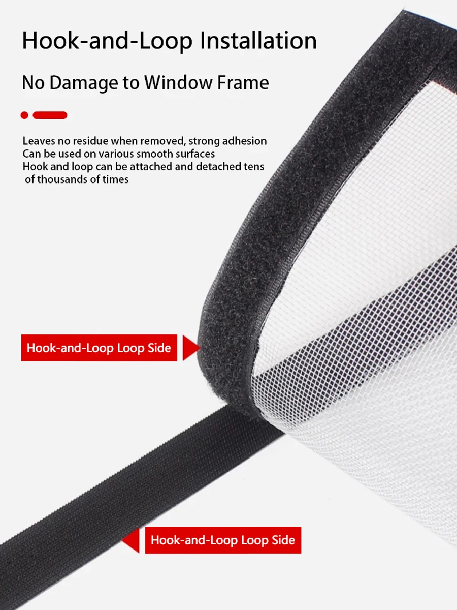 Invisible Self-Adhesive Mosquito Net for Windows - Washable, Reusable Durable Insect-Proof, Velcro-Enhanced, and Easy to Install
