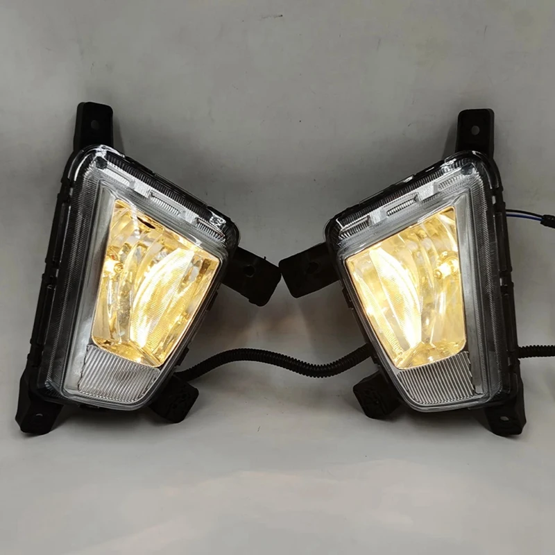 1Pair Car Front Bumper Fog Lights Assembly Driving Lamp Foglight With Bulb For Hyundai Ix25 Creta 2014 2015 2016