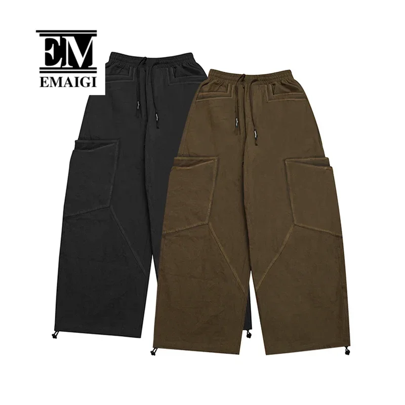 Men High Quality Japanese Streetwear Amikaki Fashion Vintage Loose Casual Wide Leg Cargo Pants Cityboy Trousers Women Baggy Pant