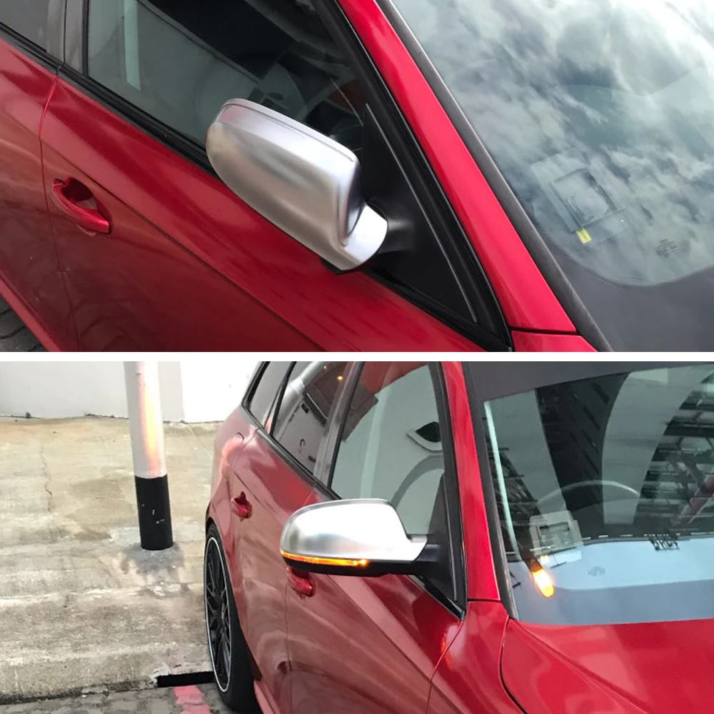 Side Wing Mirror Covers Caps Silver Matte Chrome For Audi A3 8P A4 A5 S5 B8.5 RS5 RS4 RS3 2012 2013 2014 2015 2016