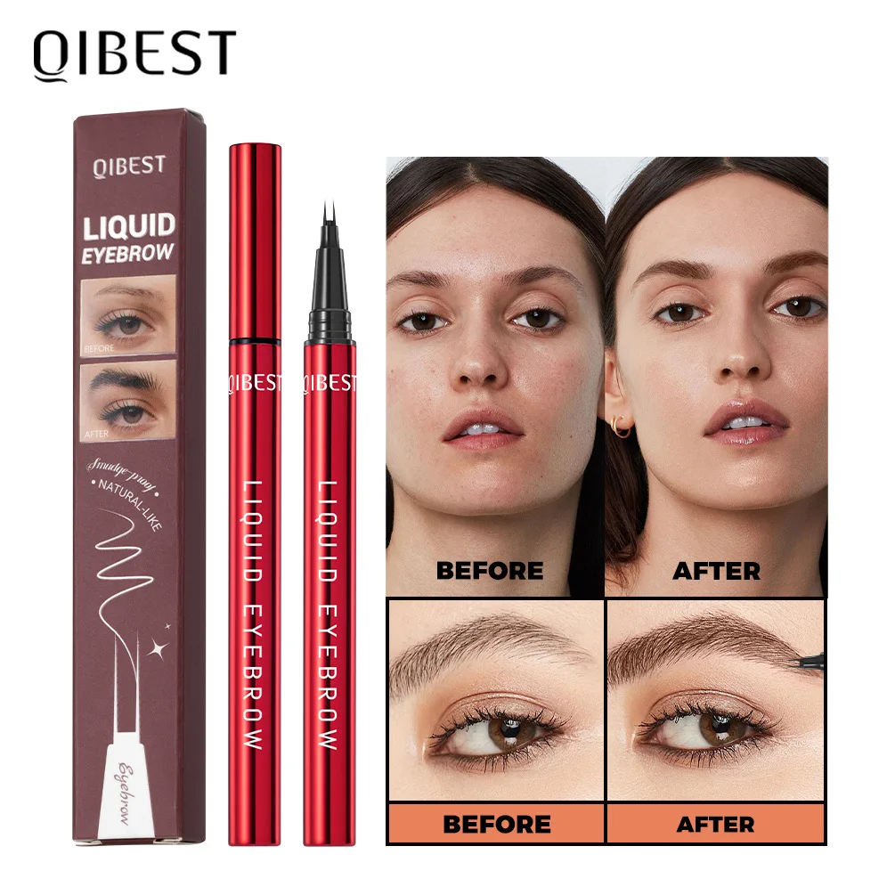 Stylo à sourcils Ultra fin à 2 points, liquide, tatouage, imperméable, résistant à la sueur, séchage rapide, 2 fourchettes, cils inférieurs, Eyeliner, maquillage