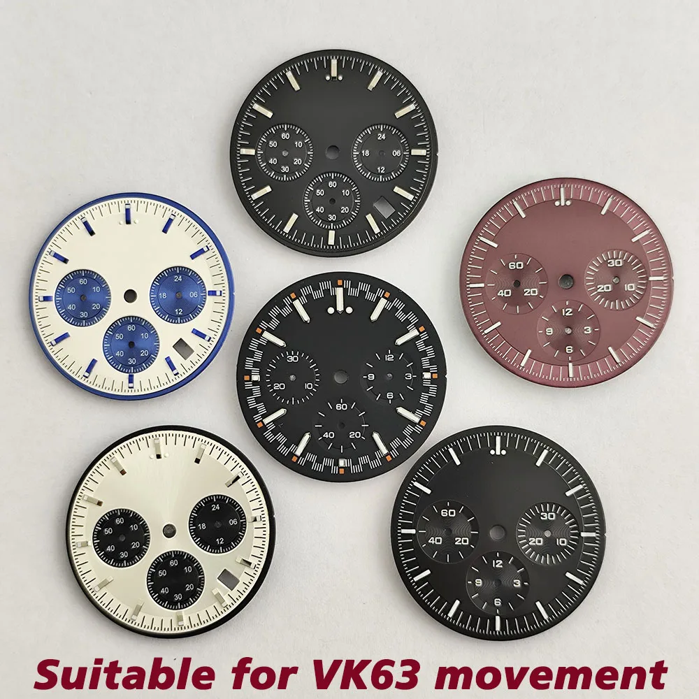 

VK63 watch dial pointer 32.5mm dial suitable for VK63VK63A movement case watch accessories