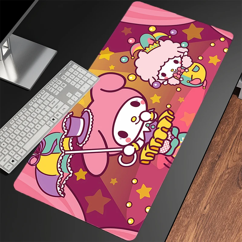 لوحة ماوس ماي ميلودي HD Print Edge White Anime Gamer Computer HD Mousepad Gaming Accessories Tablet Varmilo لوحة المفاتيح Mausepad