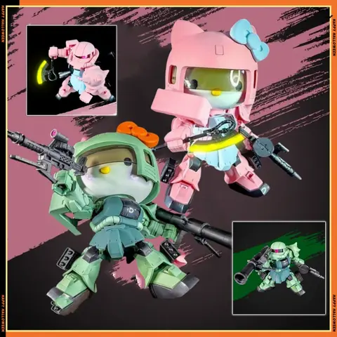 Mengshan MS SD 모델 키트 KT Zaku 2 키티 고양이 컬렉션 조립 액션 피규어 로봇 입상 플라스틱 모델 취미 장난감, 어린이 선물