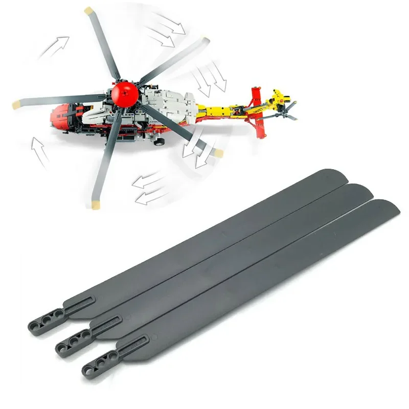 3Pcs/lot Rotor Blade 31L with Beam 3L Tip Big Fan Blades for 42125 Airbus H175 Rescue Helicopter MOC Building Blocks DIY Toys