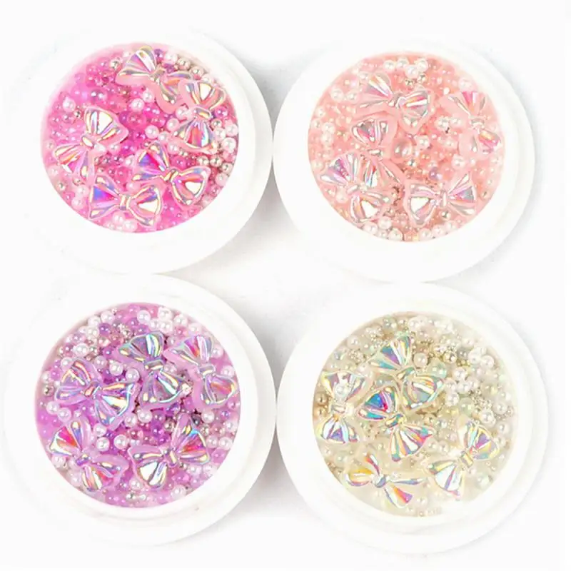 1 ~ 10 pezzi colorati Ab Crystal Flower Butterfly Nail 3d Butterfly Pattern colore Laser Nail leggero e durevole