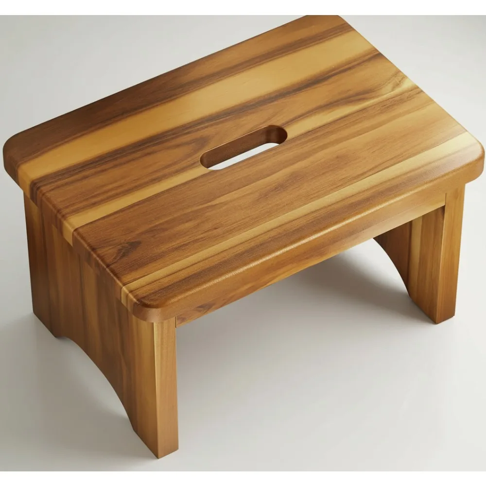 

9'' Wooden Step Stool for Adults, 550 Lbs Heavy Duty Portable Nonslip Stool for Kitchen Bedroom