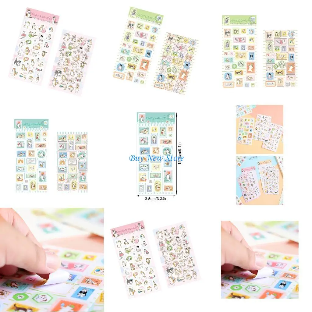 

20CE Expressive Feline Shaped Sticker Set for Creative Journaling Colorful Premium Paper Crafting Essential