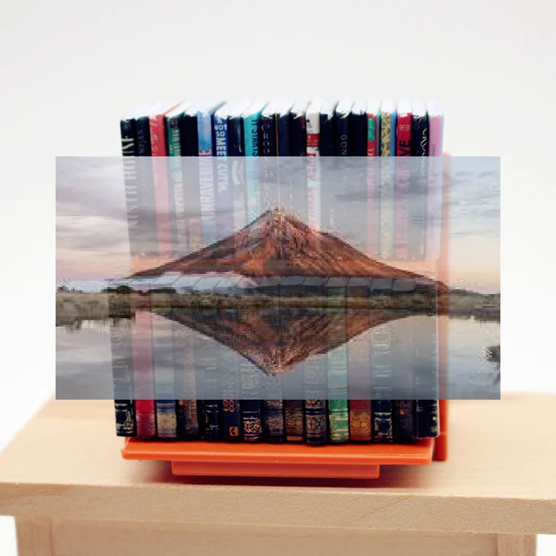 

Новая модель книжной полки/стеллажа для кукольного домика, 1 шт., масштаб 1:12, имитация миниатюрных книг, аксессуар для декора кукольного домика/кабинета.