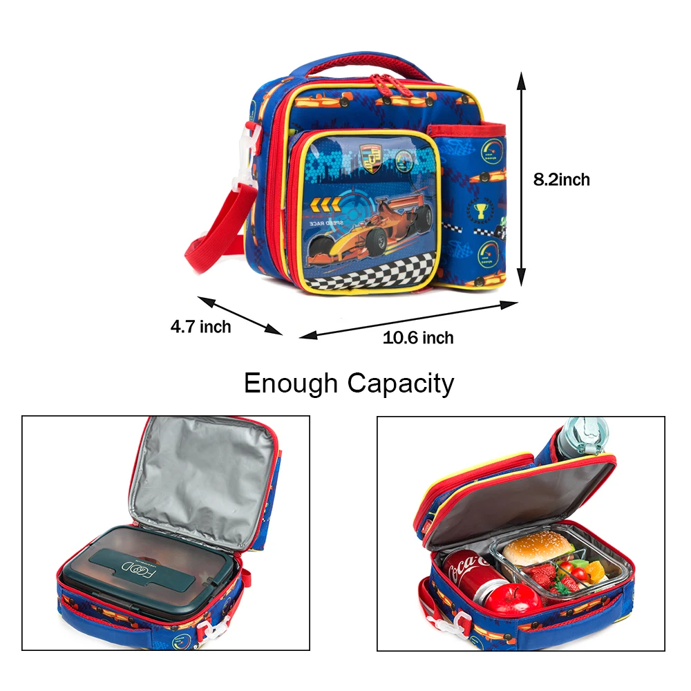 New Cartoon Pattern Lunch Bag for Boys School Food Bag Thermal Insulated Lunch Box Tote Cooler Bag Lancheira Escolar Infantil