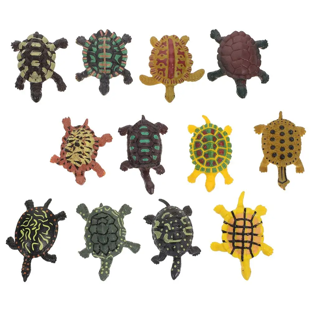 

24 Pcs Turtle Model Realistic Simulation Science Educational Toy Plastic Material Fine Workmanship Detail Effect