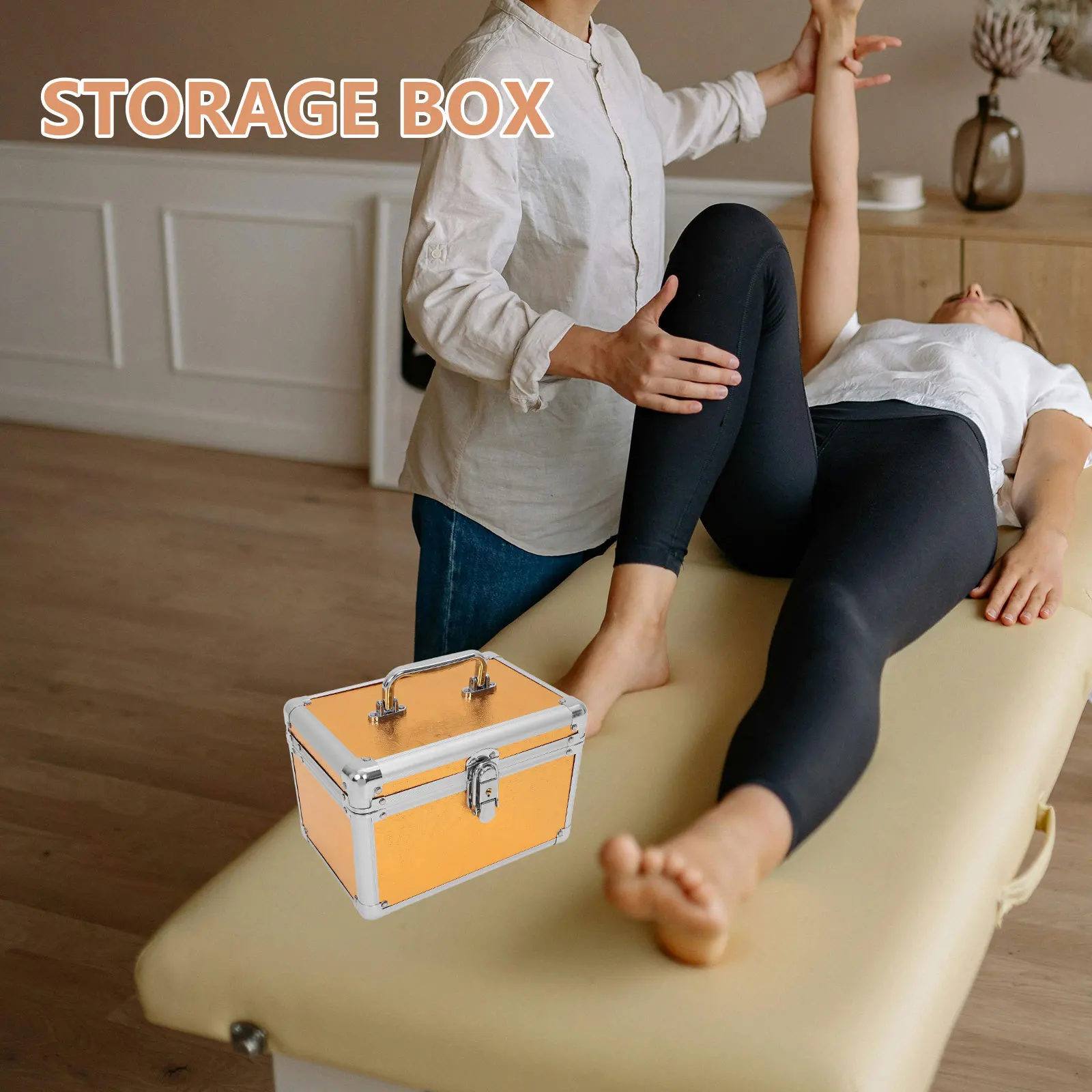 

Foot Care Tool Box Metal Storage Box Large Capacity Layered Organizer For Tools Cosmetics Sundries Portable Aluminum Alloy
