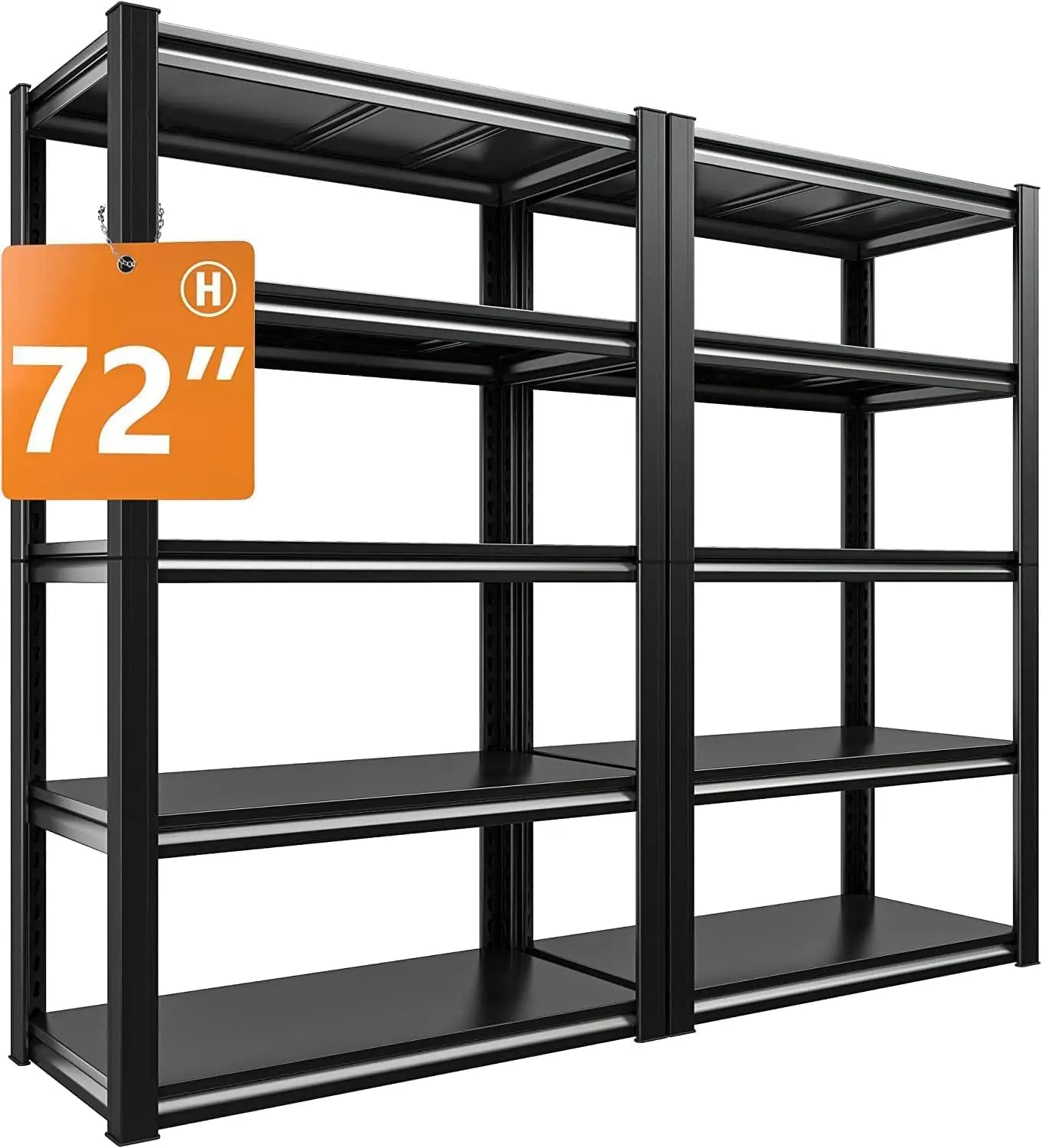 

Raybee 72''H Garage Shelving Heavy Duty Garage Storage Shelves Load 2000 LBS Adjustable Metal Shelves for Storage 5 Tier Storage