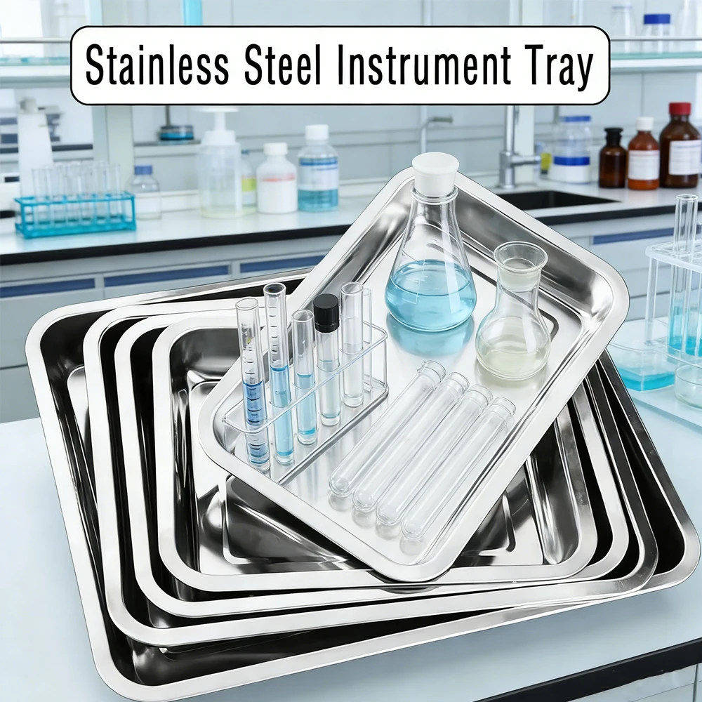 

S/L Square Dental Surgical Tray Stainless Steel Sterilization Medical Storage Lab Instrument for Tools Autoclave