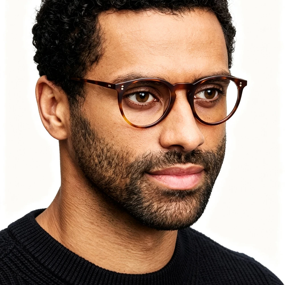 America Brand Design Ovale Brillengestelle für Herren, Vintage-Acetat, ultraleichte Korrektionsbrillen OV5183, optische Brillen für Damen – Detail 3